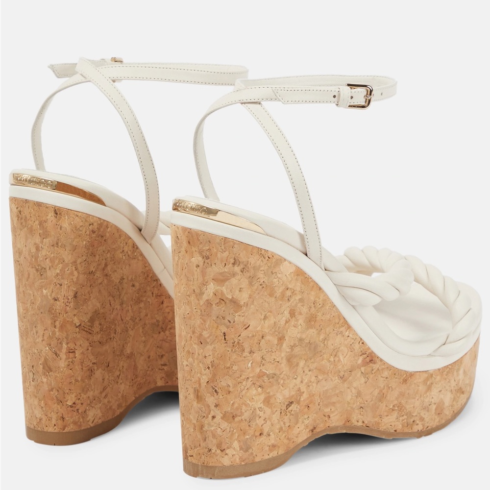 Like New Jimmy Choo Leather Wedge Sandal